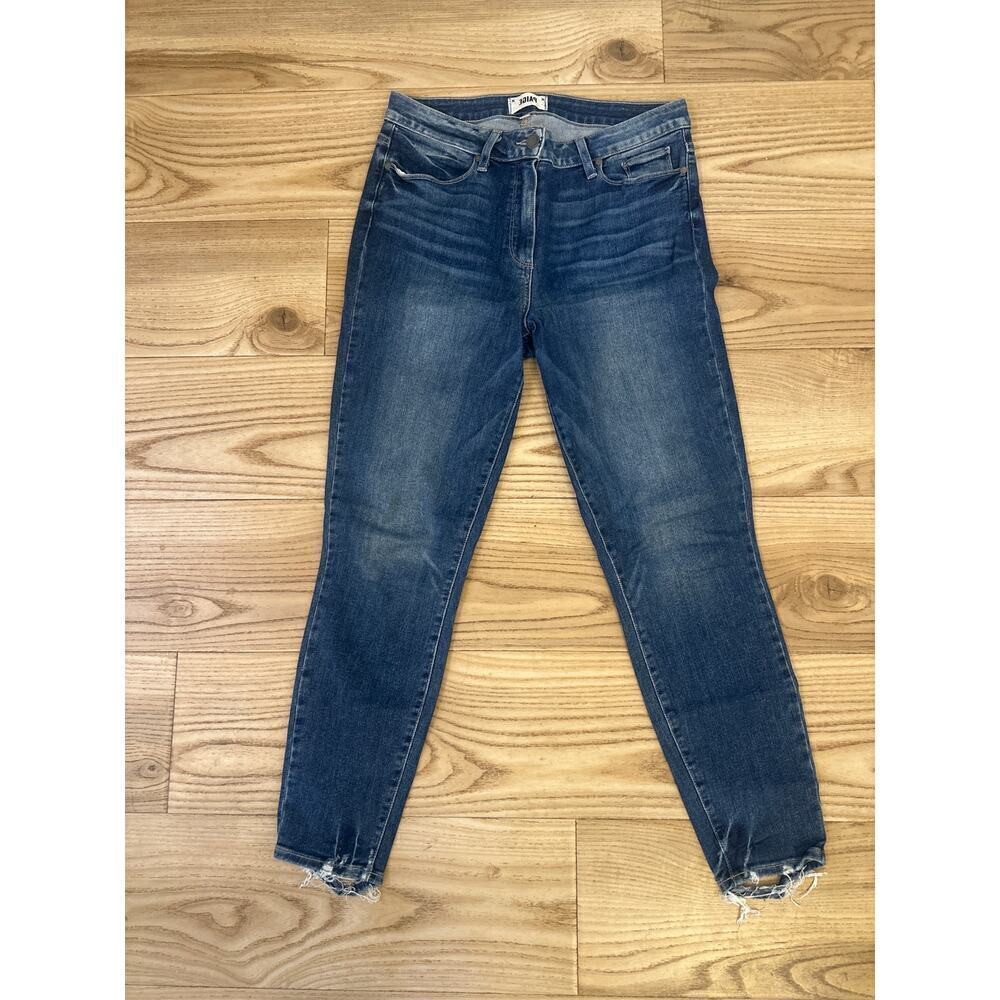 Paige Hoxton Crop Jeans Womens Size 29 Distressed Denim Casual - Picture 2 of 8